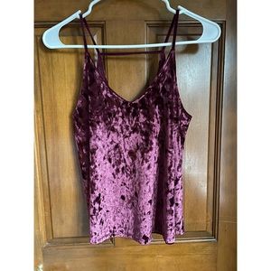 Women’s crushed velvet blouse (burgundy, size small)